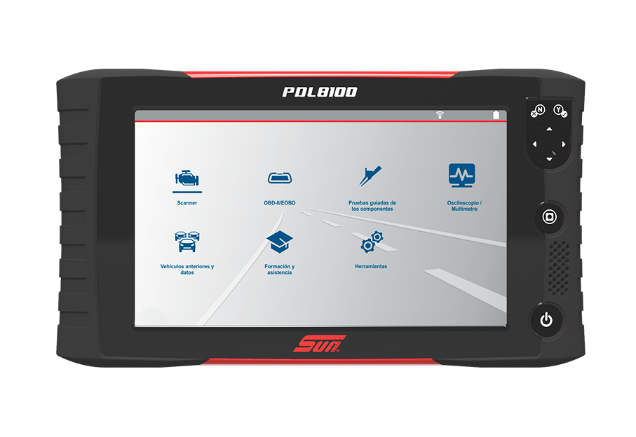 Escáner SUN PDL 8100 — diagnóstico con osciloscopio y multímetro